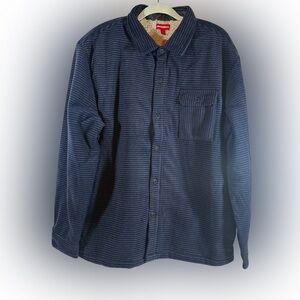 Union Bay Shacket Men Large Blue  Sherpa Lined Flannel Shirt Heavyweight